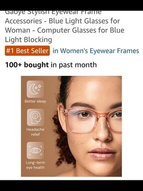 BN Blue Light Blocking Glasses Pink Frames